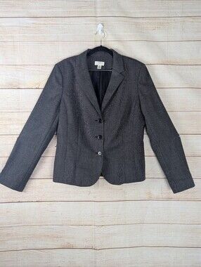 Ann Taylor LOFT Women's dark charcoal gray blazer suit jacket